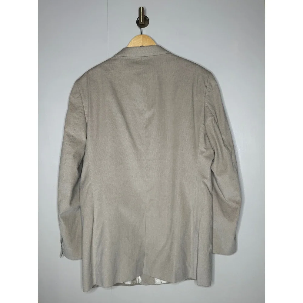 Alan Flusser Mens Tan Corduroy Blazer Sport Coat Beige 44R 100%‎ Cotton